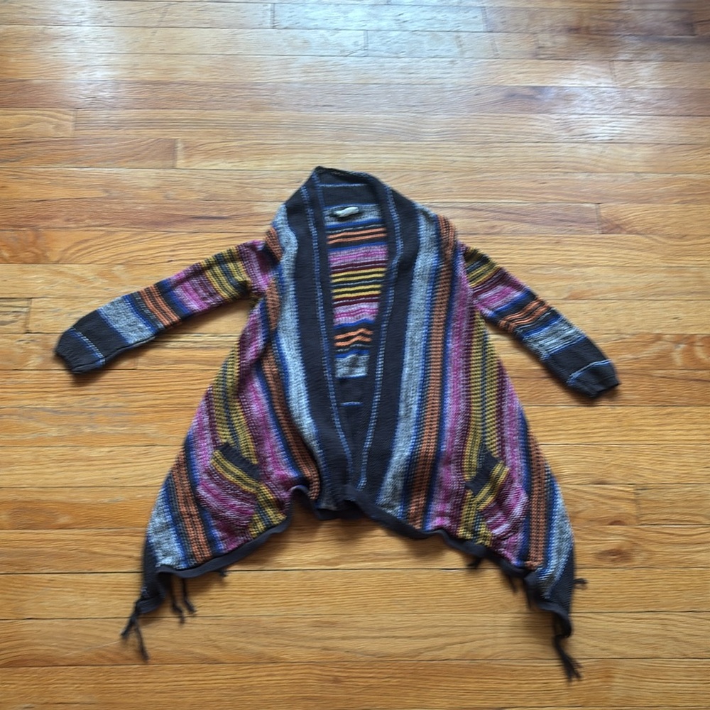Billabong Striped Fringe Cardigan